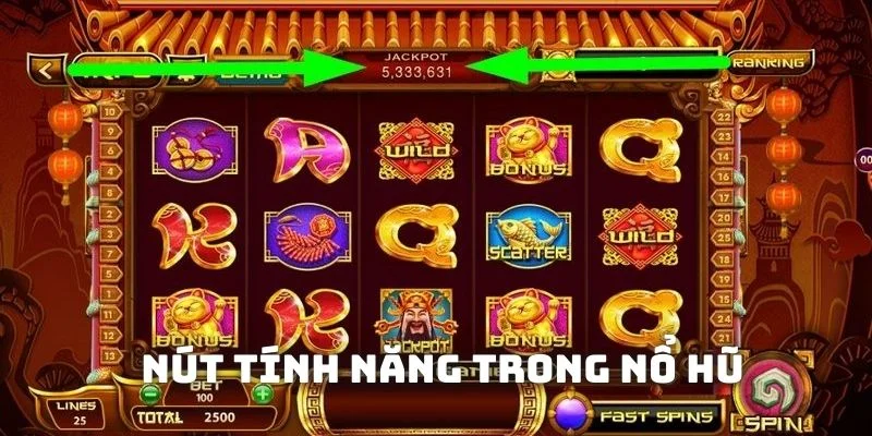 Khám phá các nút tính năng được sử dụng nhiều khi tham gia slot game